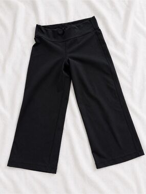 Girls' Black Wide-Leg Active Pants